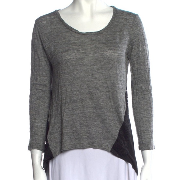 Long Sleeve Stretch Top with Knit Lace Back - Picture 3 of 16